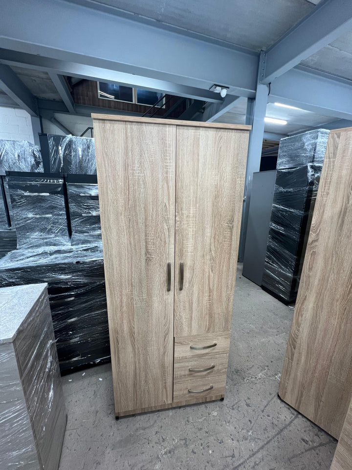 2 Doors With 3 Drawers Without Mirror Wardrobe